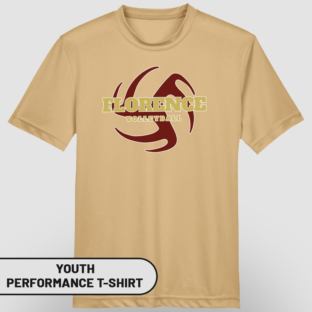 Florence Volleyball Youth Performance T-Shirt