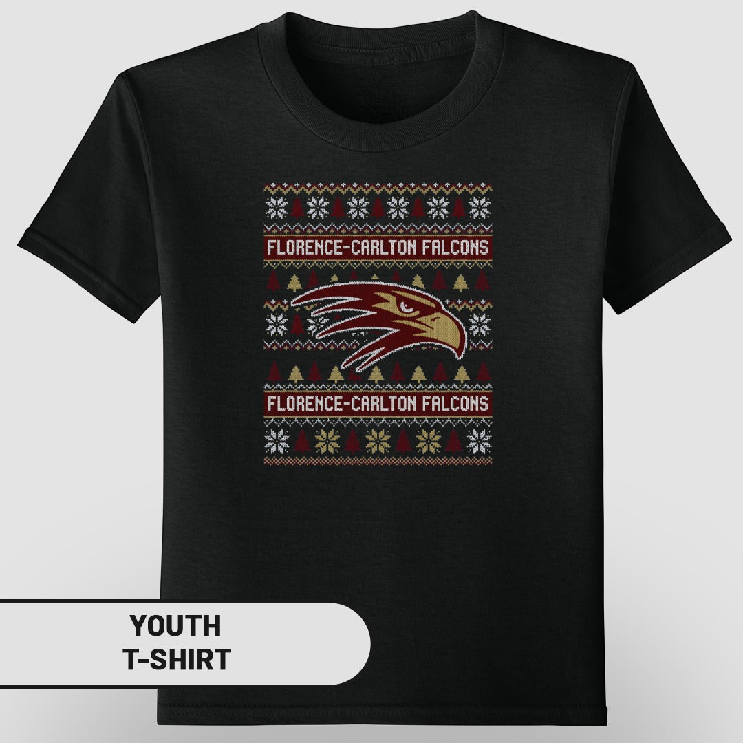 Florence-Carlton Falcons Youth T-shirt with Logo Design