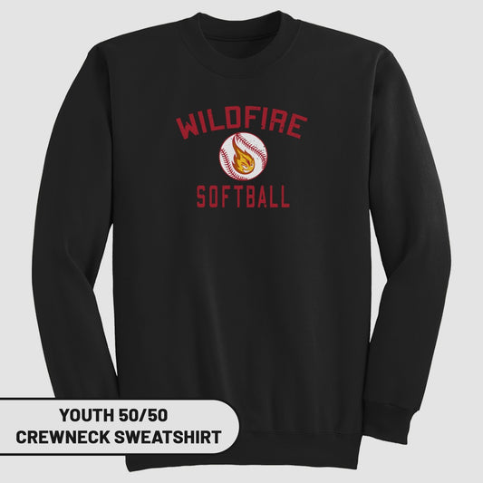 Wildfire Softball Crewneck Sweatshirt for Youth