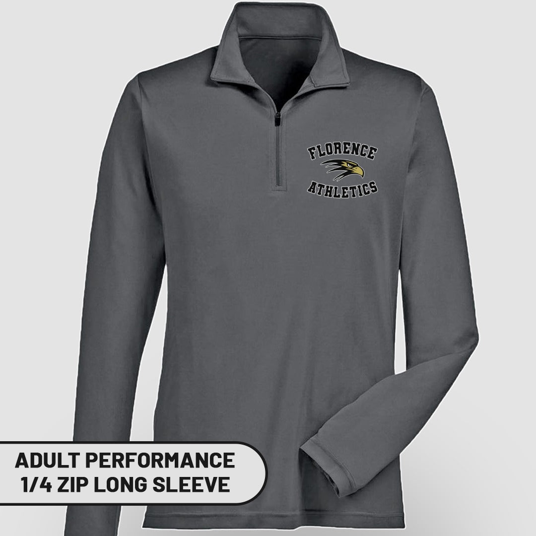 Florence Athletics Adult Performance 1/4 Zip Long Sleeve