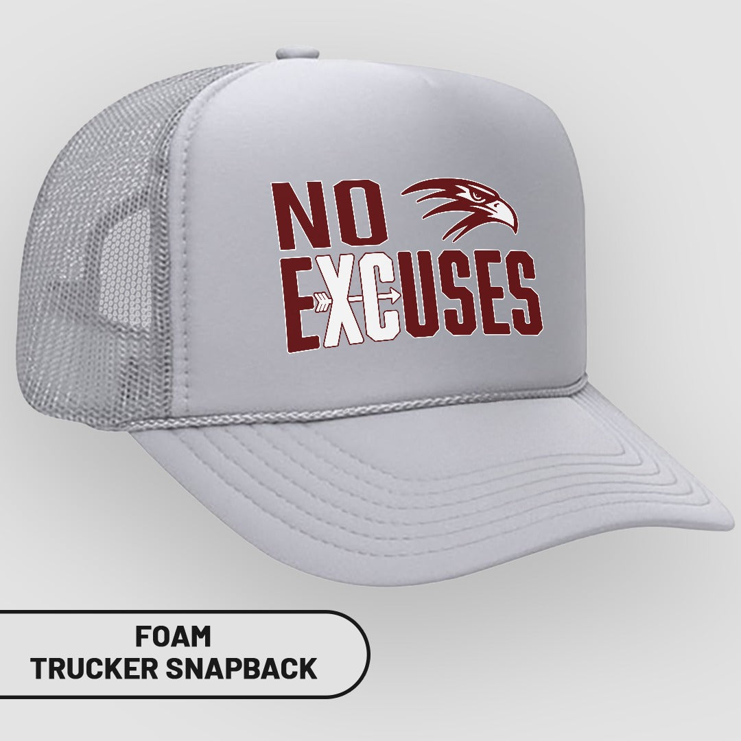 No Excuses Eagle Foam Trucker Snapback Hat