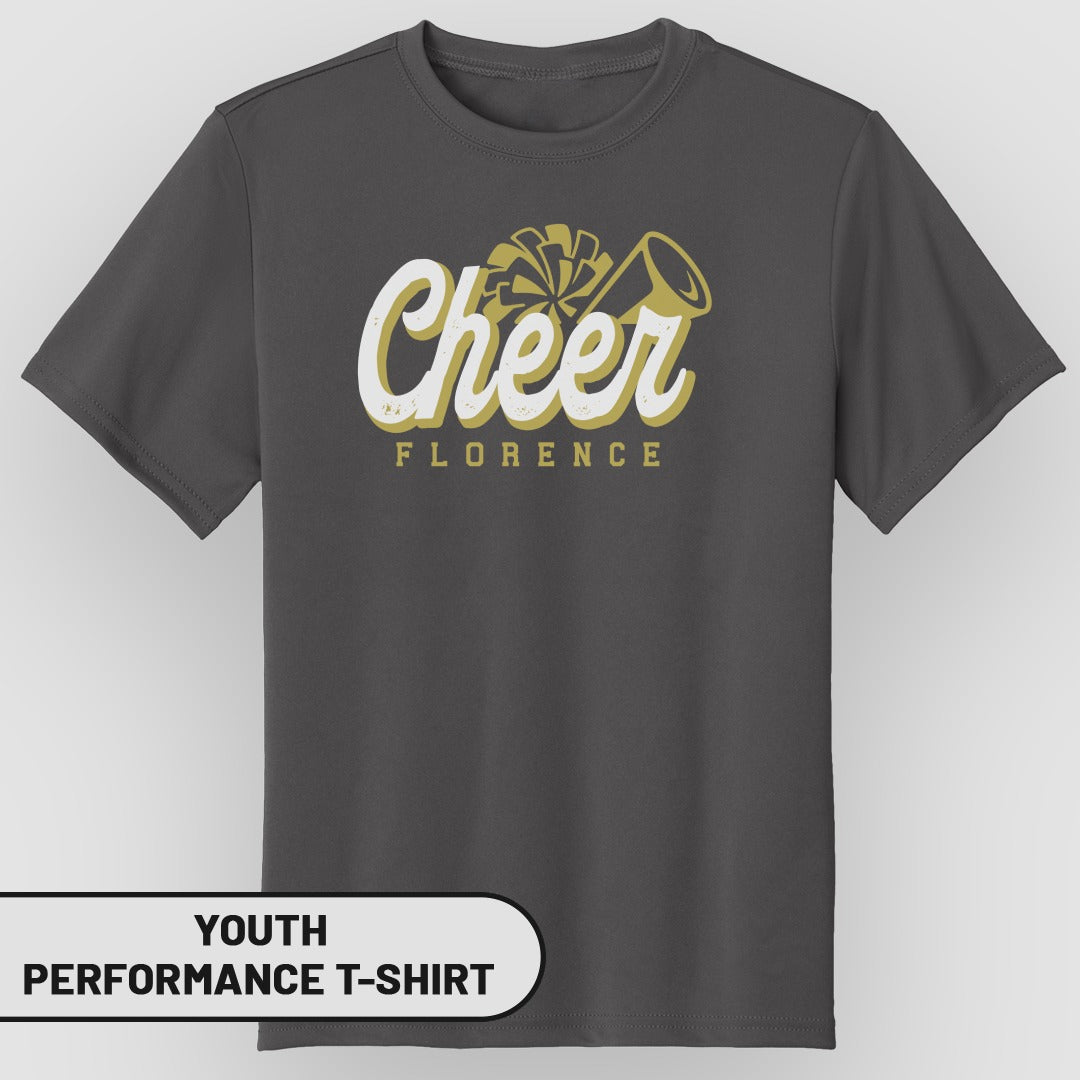 Florence Cheer Youth Performance T-Shirt Product