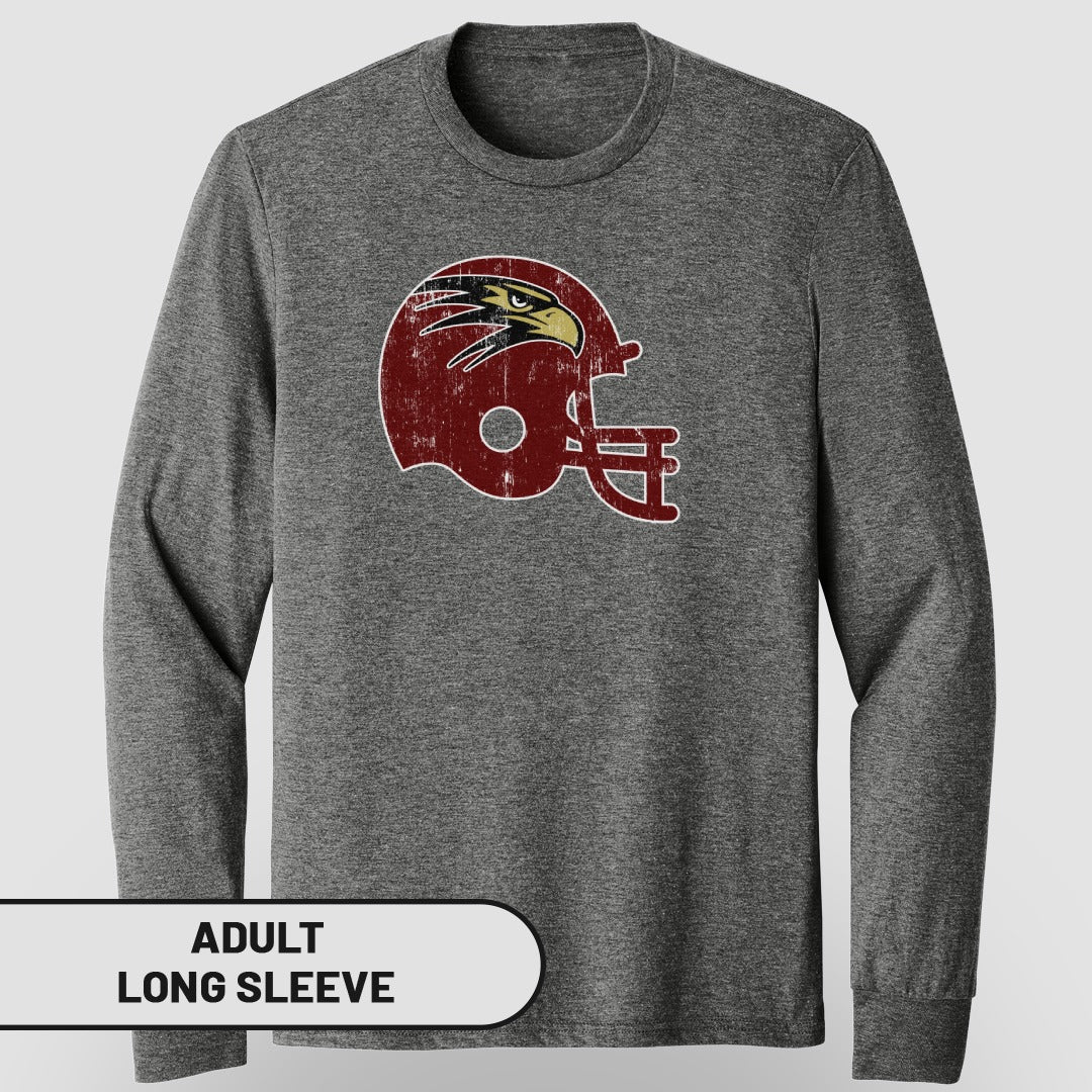 Adult Long Sleeve with Vintage Football Helmet Design