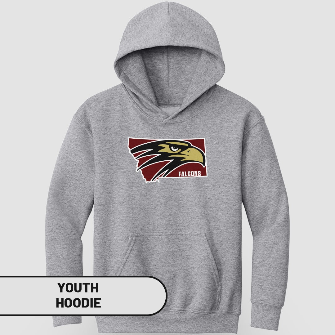 Grey Hoodie with Falcons Logo Youth Hoodie
