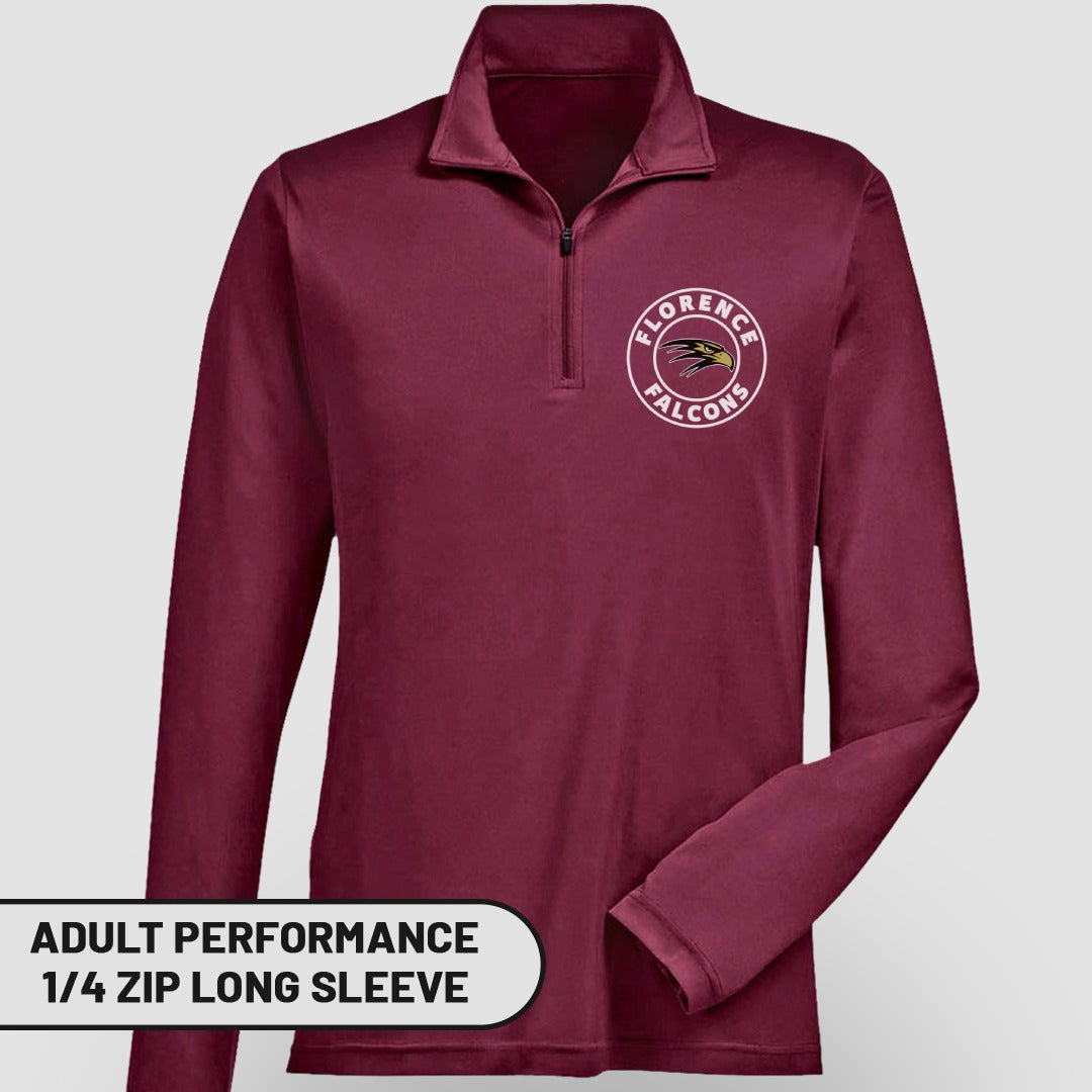 Adult Performance 1/4 Zip Long Sleeve pullover