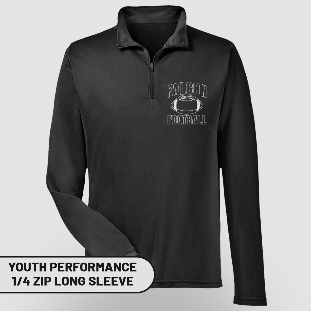 Falcon Football Youth Performance 1/4 Zip Long Sleeve