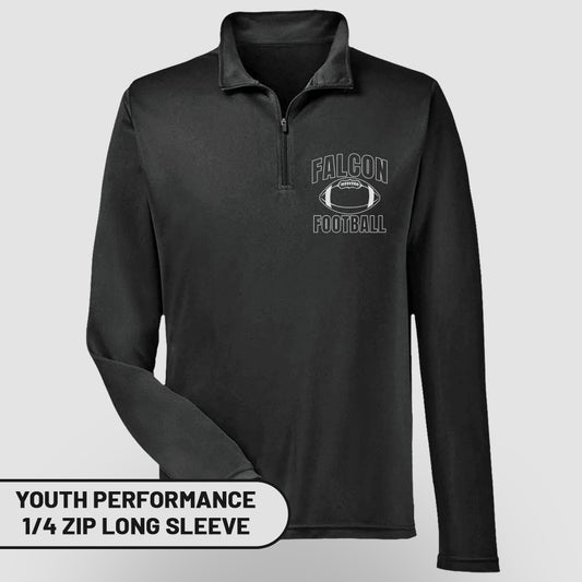 Falcon Football Youth Performance 1/4 Zip Long Sleeve