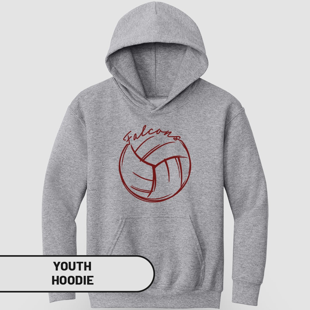 Falcons Volleyball Youth Hoodie