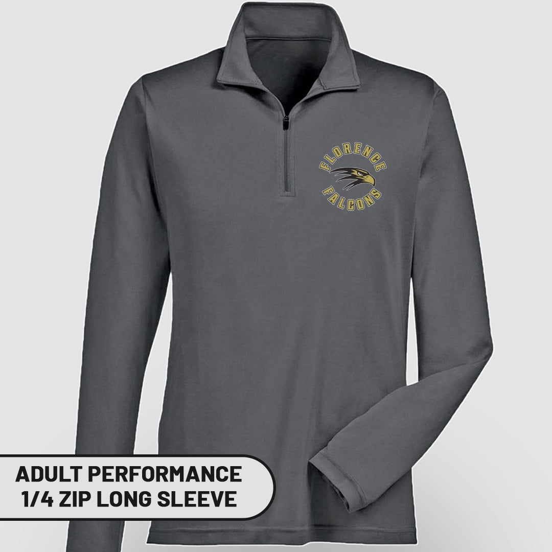 Florence Falcons Adult Performance 1/4 Zip Long Sleeve
