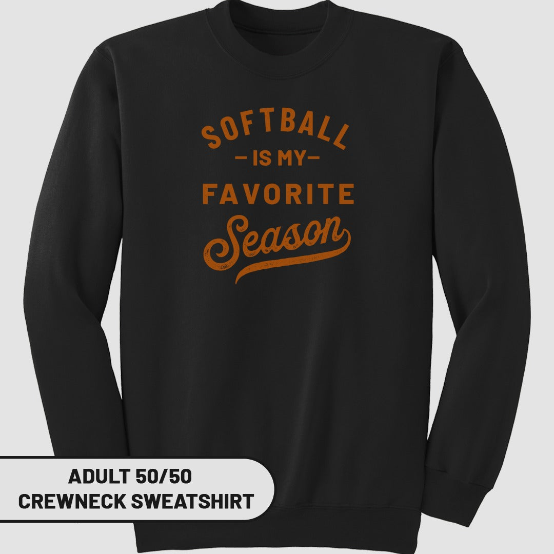 Softball Is My Favorite Season Crewneck Sweatshirt