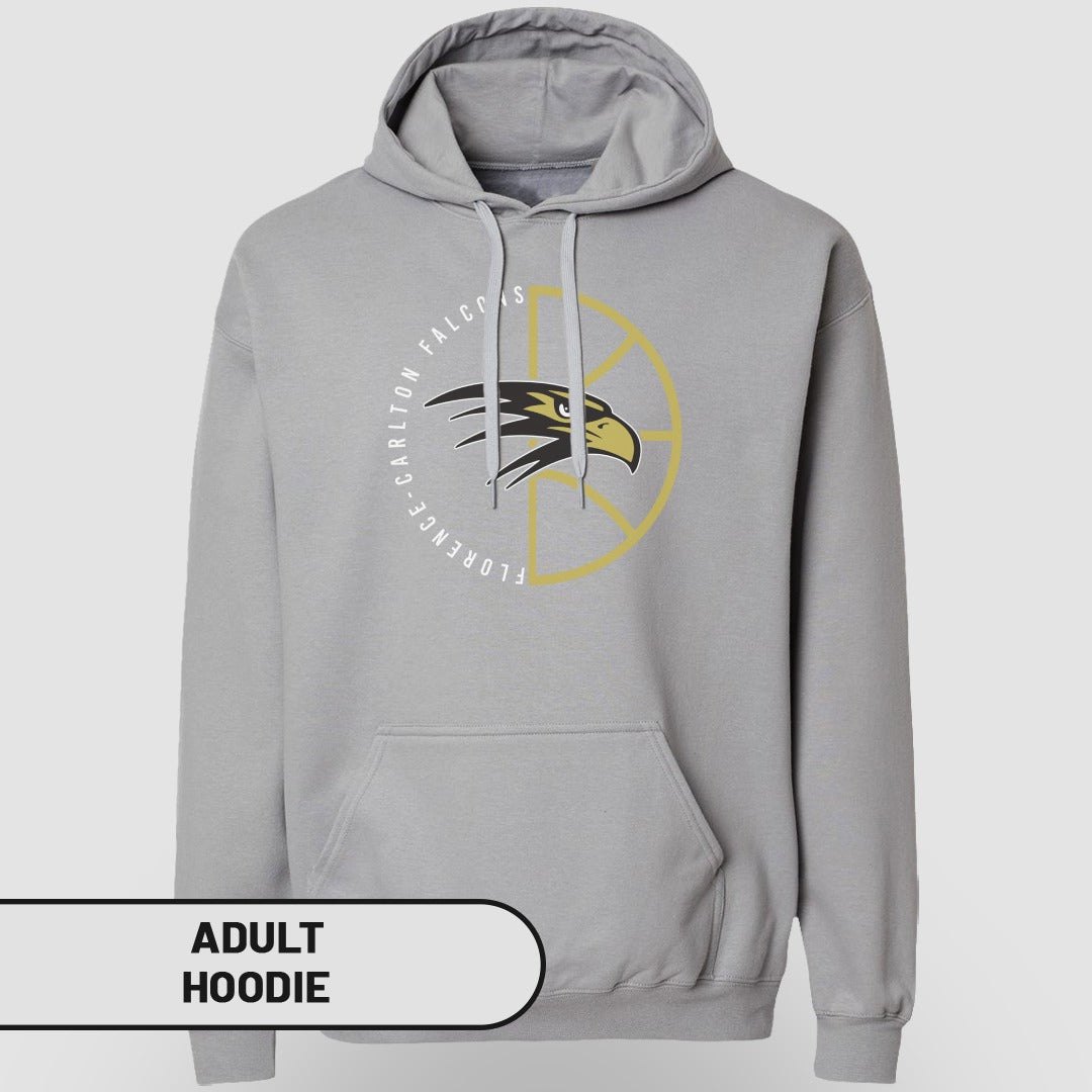 Florence Carlton Falcons Logo Grey Adult Hoodie