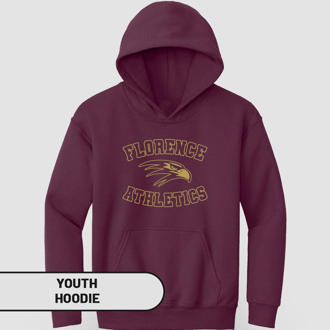 Florence Athletics Burgundy Youth Hoodie