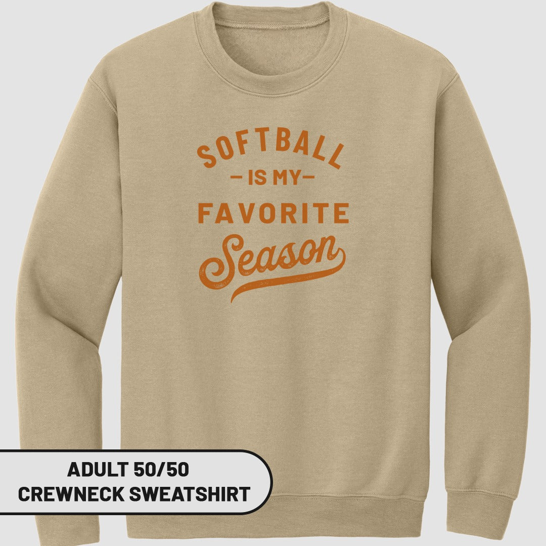 Softball Is My Favorite Season Crewneck Sweatshirt