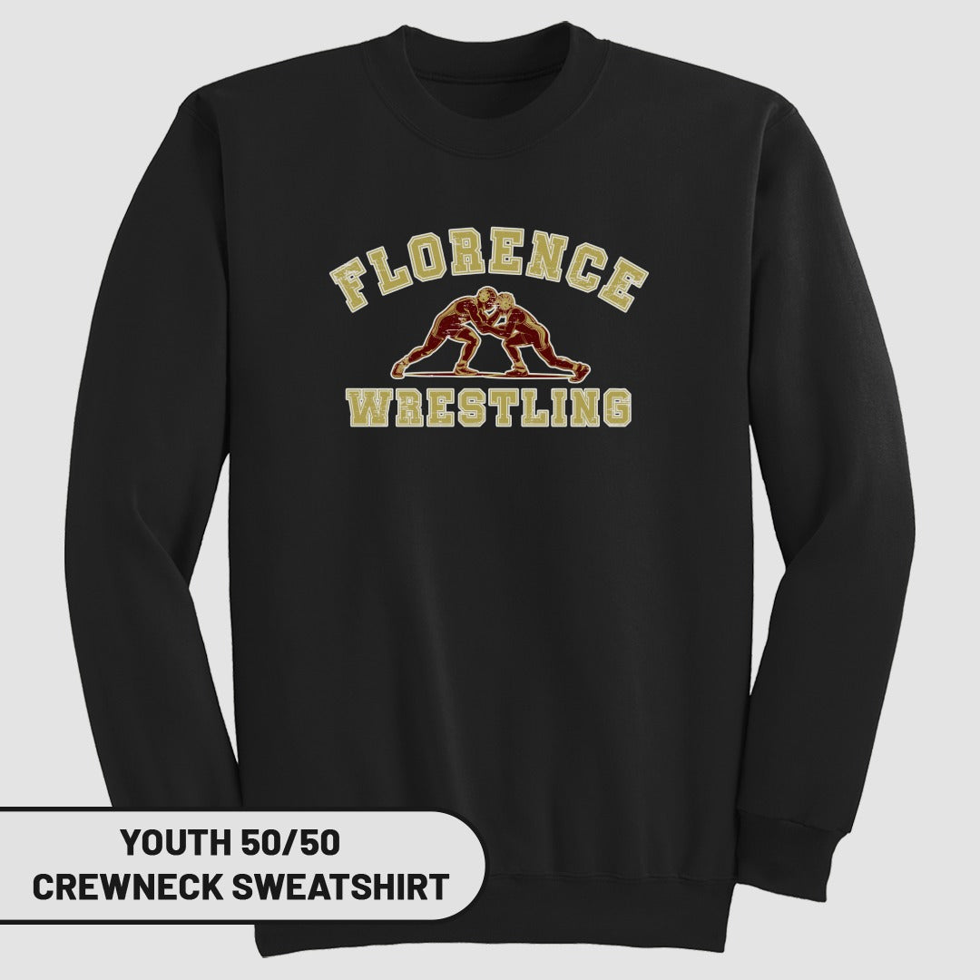 Florence Wrestling Youth 50/50 Crewneck Sweatshirt