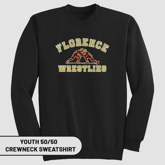 Florence Wrestling Youth 50/50 Crewneck Sweatshirt