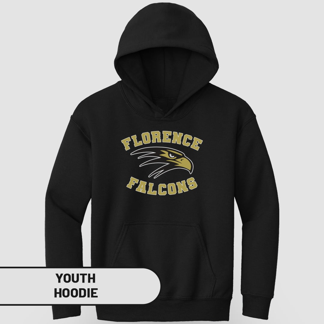Florence Falcons Black Youth Hoodie