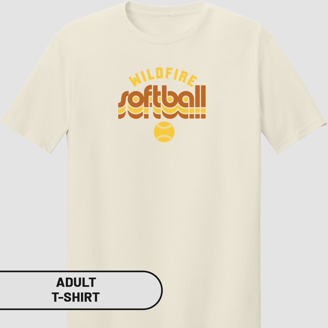Wildfire Softball Graphic Design Adult T-Shirt