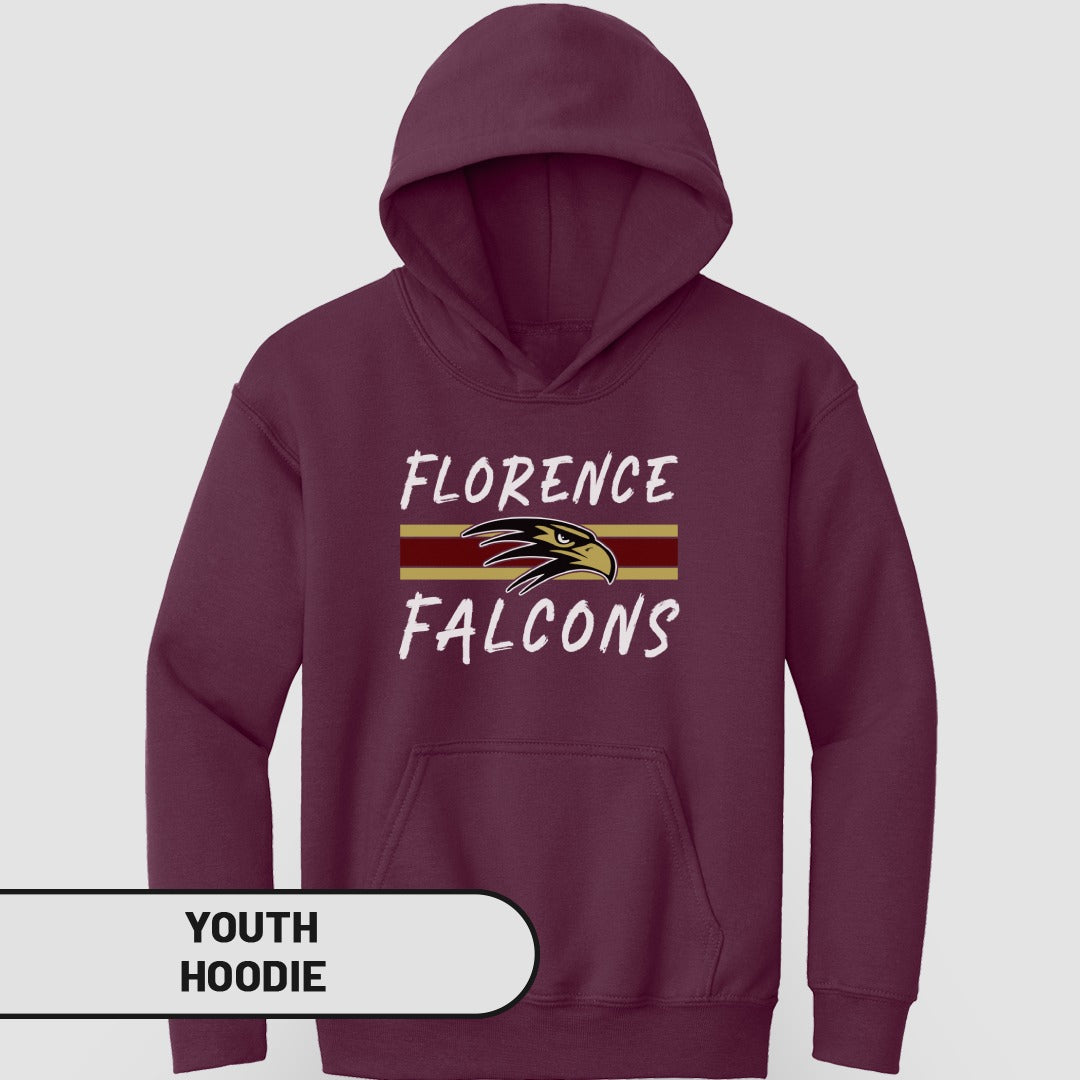 Florence Falcons Maroon Youth Hoodie