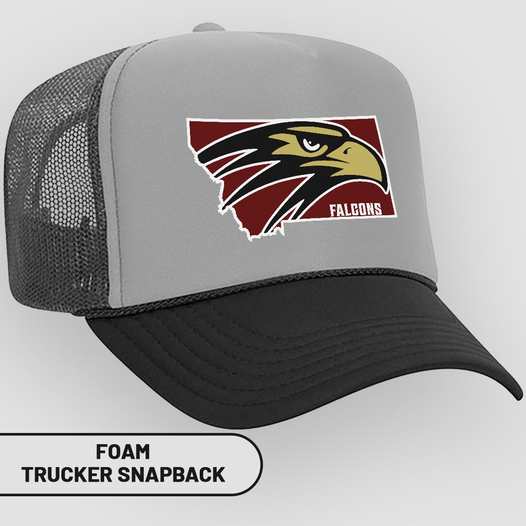 Falcons Foam Trucker Snapback Hat with Sports Team Logo