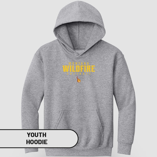 Montana Wildfire Football Design Youth Hoodie
