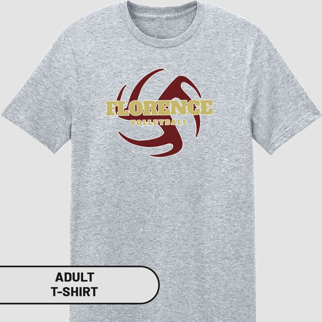 Florence Volleyball Graphic Design Adult T-Shirt