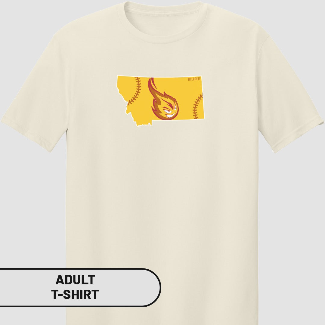 Montana Fireball Graphic Print Adult T-Shirt