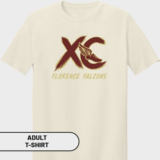 Cream t-shirt with "XC" logo and "Florence Falcons" text.
