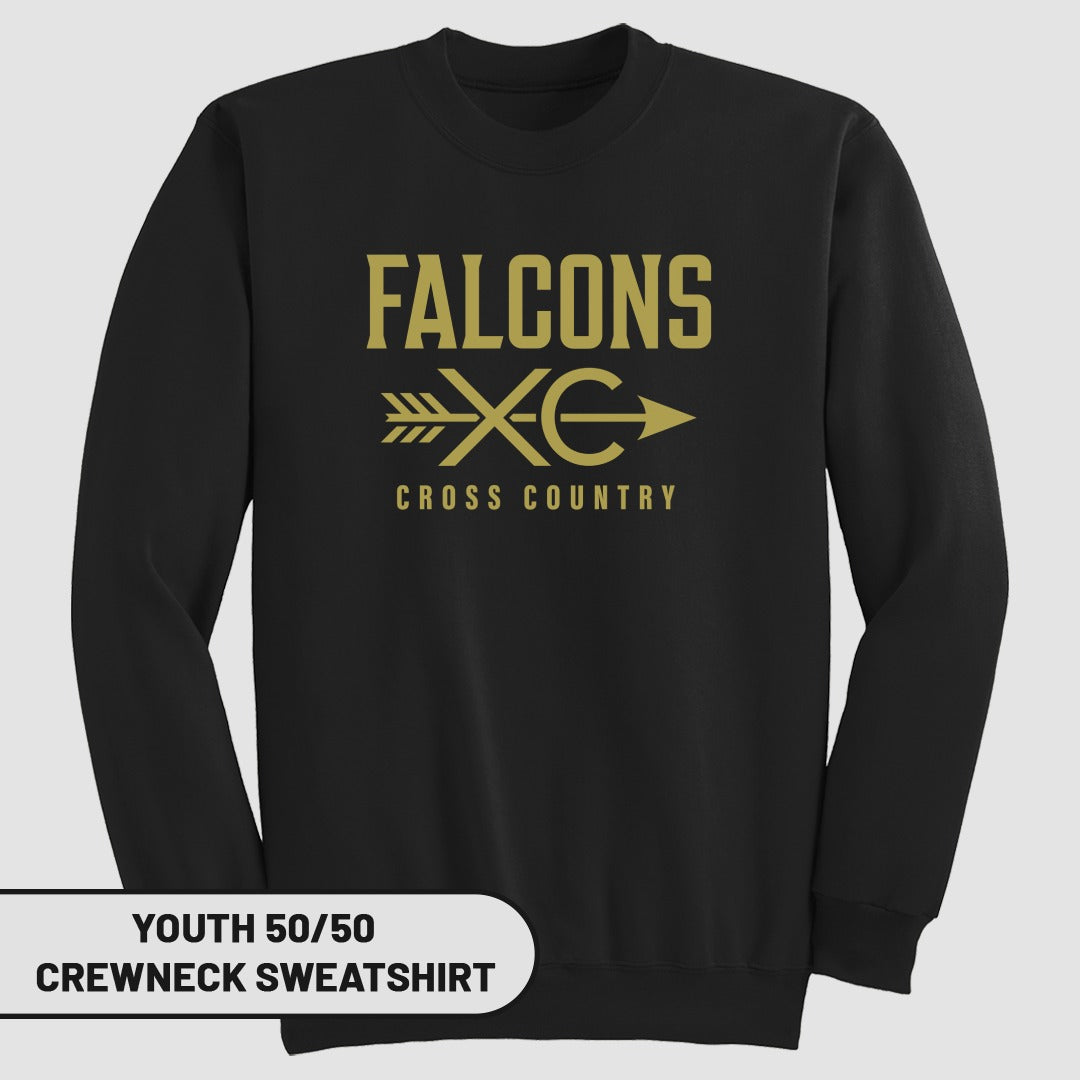 Falcons Cross Country Youth 50/50 Crewneck Sweatshirt