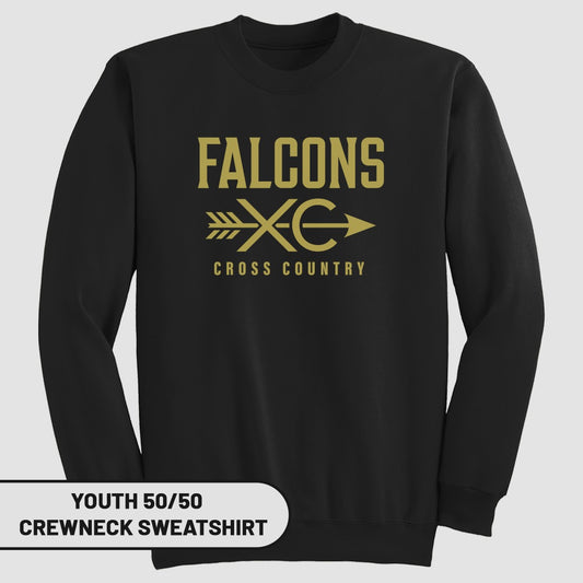 Falcons Cross Country Youth 50/50 Crewneck Sweatshirt