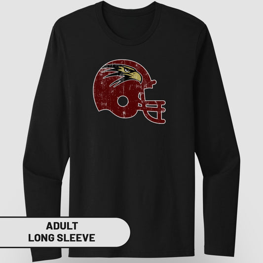 Vintage Football Helmet Design Long Sleeve Shirt