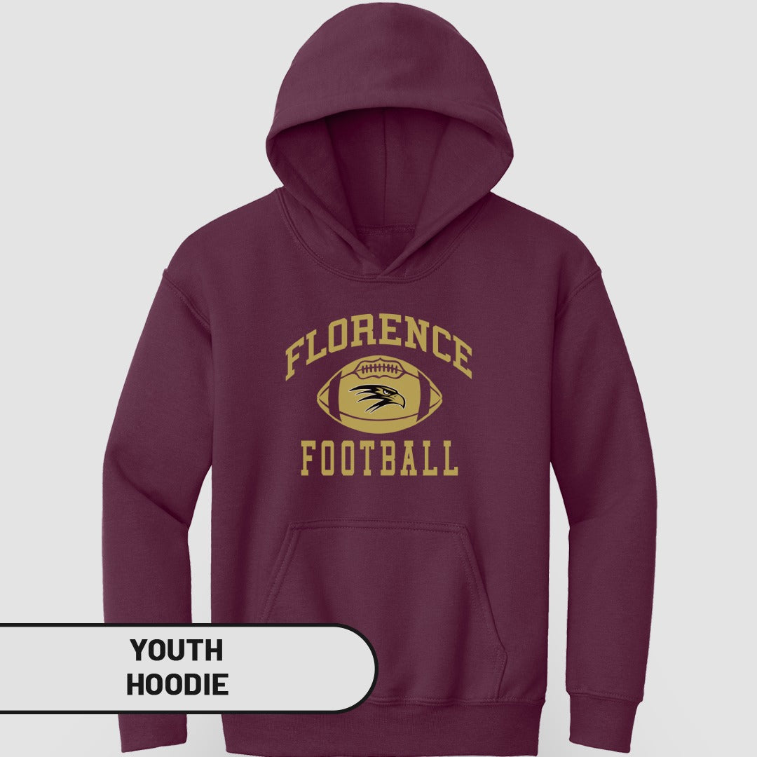 Florence Football Maroon Youth Hoodie Product