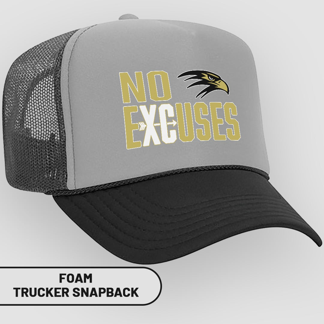 NO EXCUSES Foam Trucker Snapback Hat Adjustable Cap