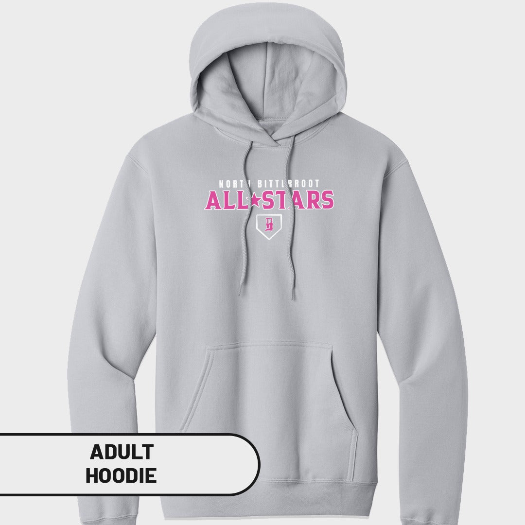 Gray adult hoodie with "North Little Rock All Stars" text and logo.