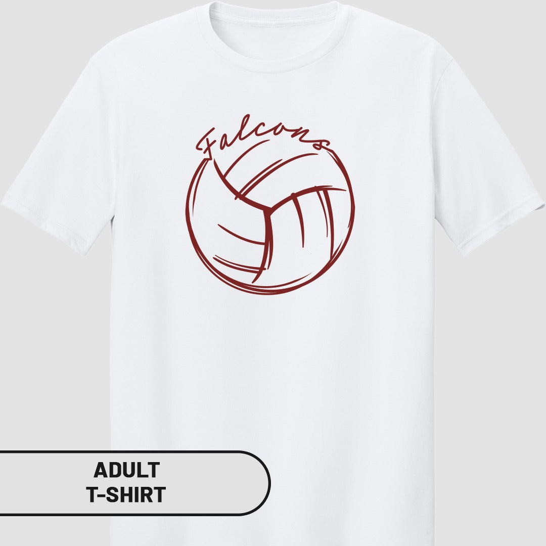 Falcons Volleyball Graphic Print Adult T-Shirt