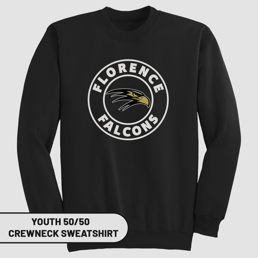 Florence Falcons Youth 50/50 Crewneck Sweatshirt