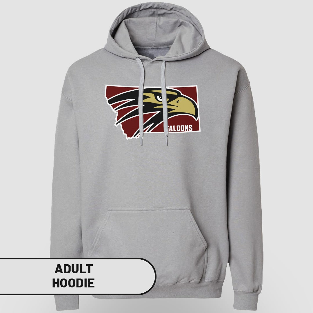 Falcons Logo Printed Grey Adult Hoodie