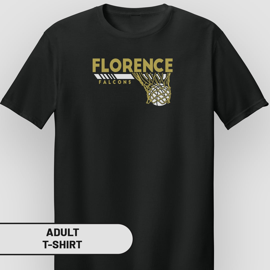 Florence Falcons Basketball Net Design T-Shirt