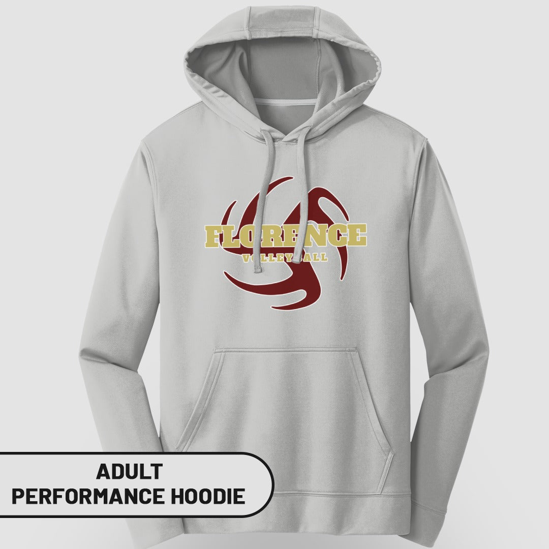 Florence Volleyball Adult Performance Hoodie