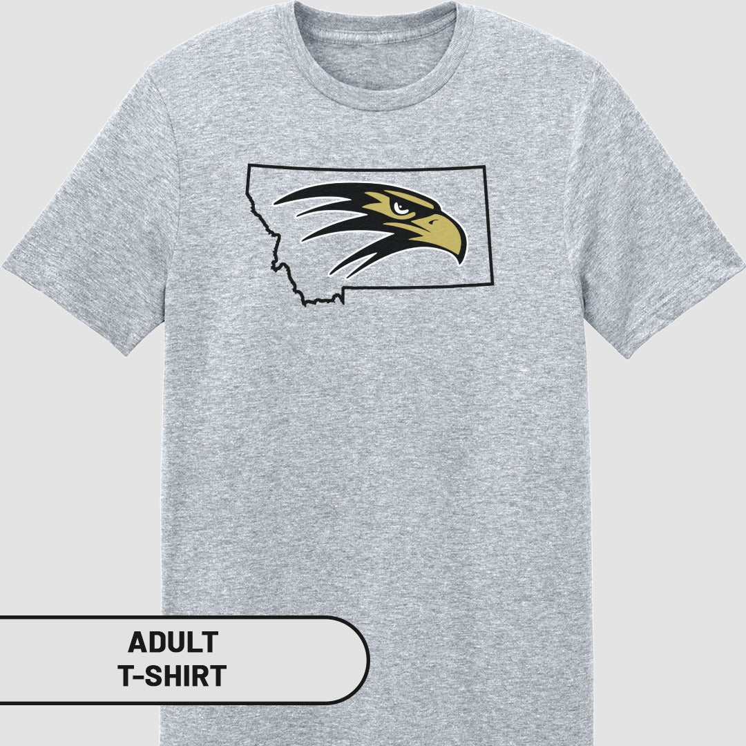 Graphic T-Shirt with Eagle and State Outline Design