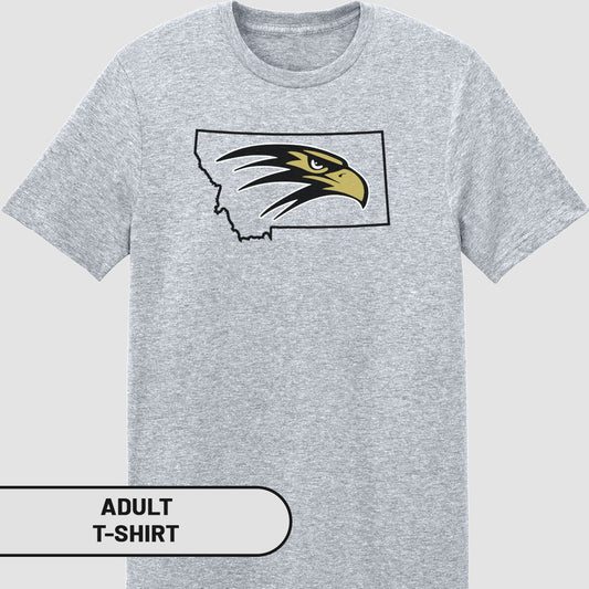 Graphic T-Shirt with Eagle and State Outline Design