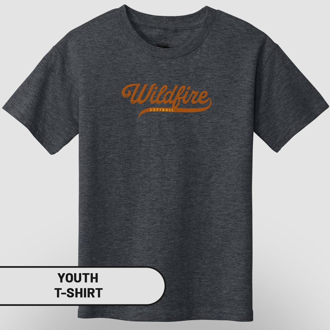 Youth T-Shirt with Wildfire Softball Print Design