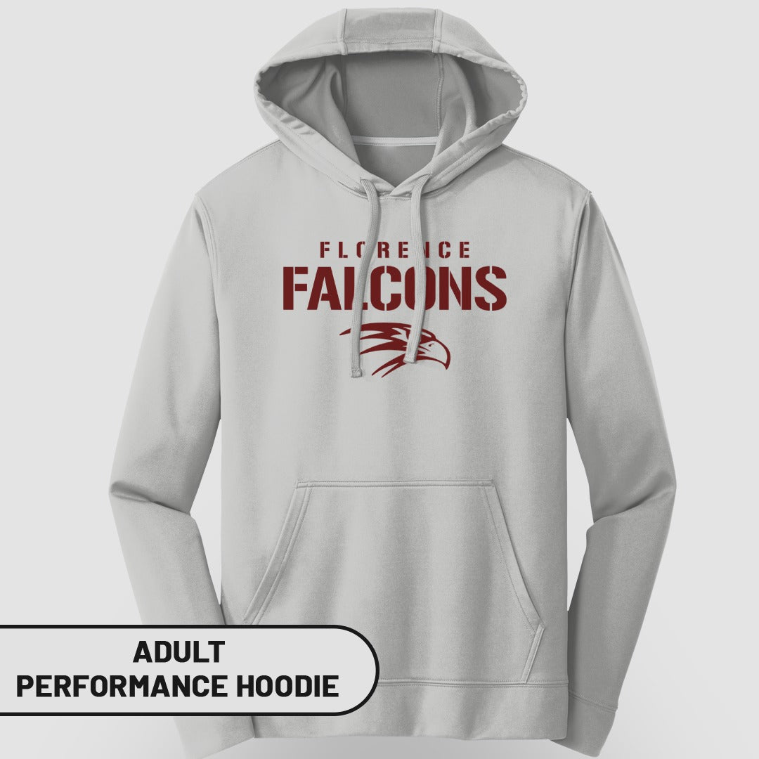 Florence Falcons Design Adult Performance Hoodie