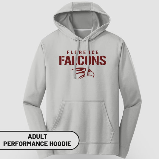 Florence Falcons Design Adult Performance Hoodie