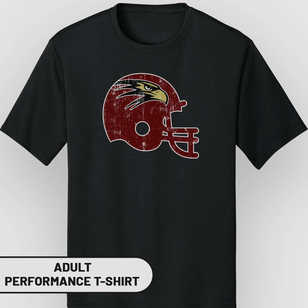 Vintage Football Helmet Adult Performance T-Shirt Product