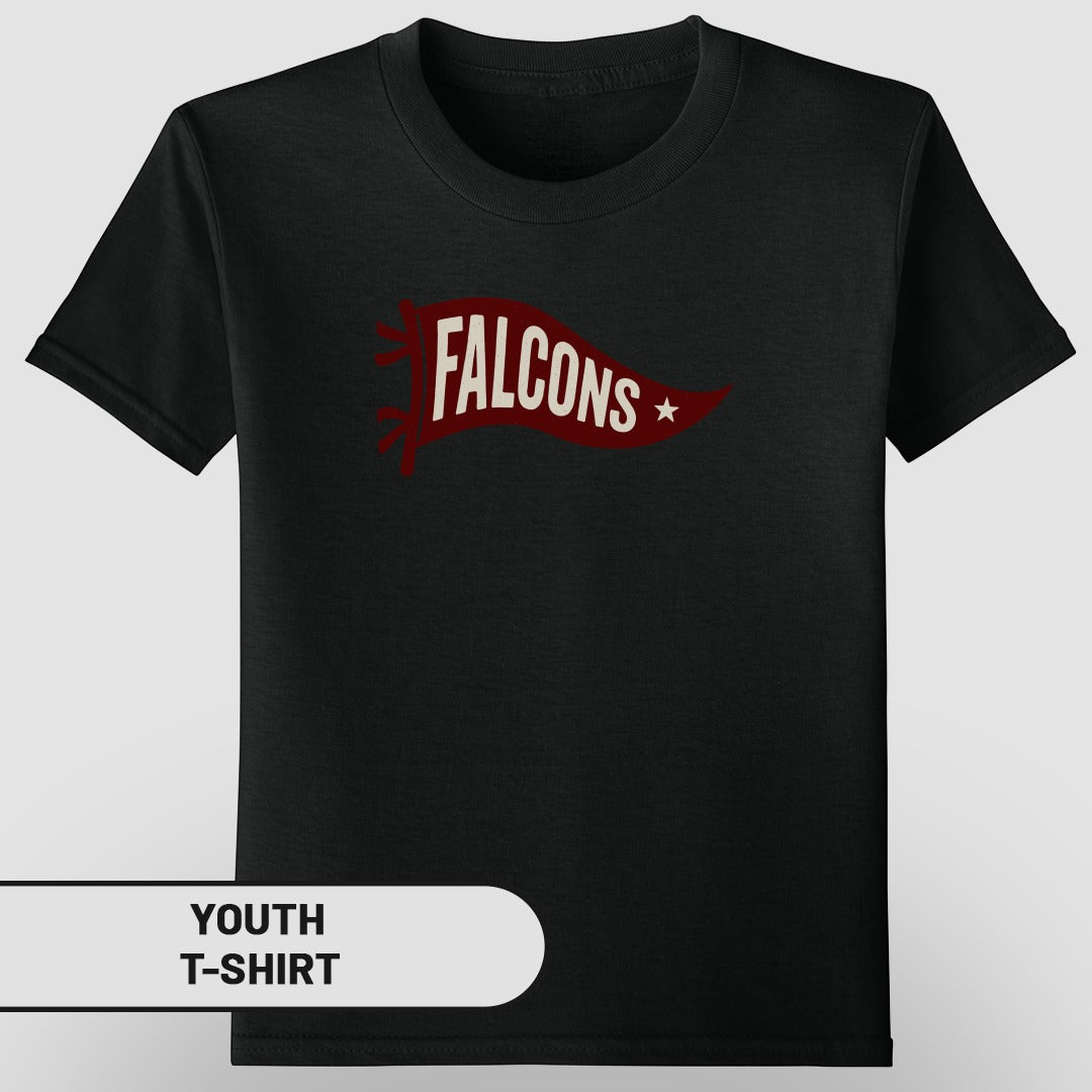 Falcons Youth T-Shirt Black Short Sleeve Top