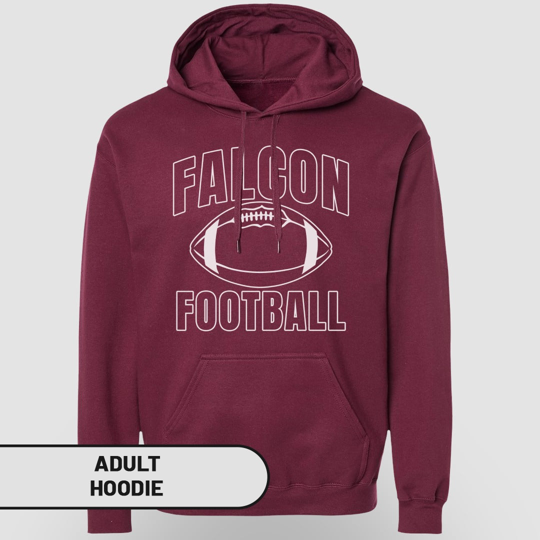 Maroon Falcon Football Adult Hoodie