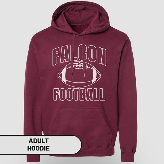 Maroon Falcon Football Adult Hoodie