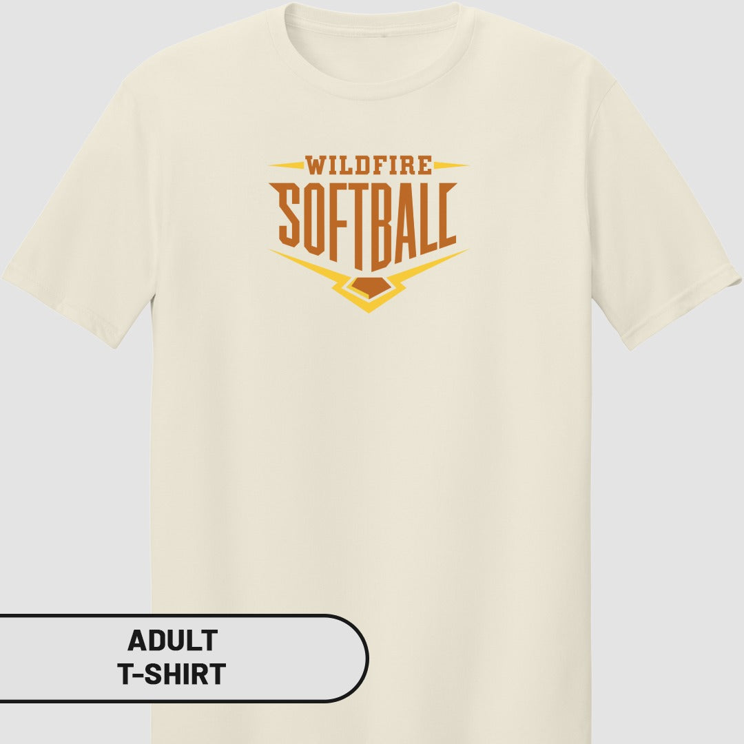 Wildfire Softball Design on Adult T-shirt