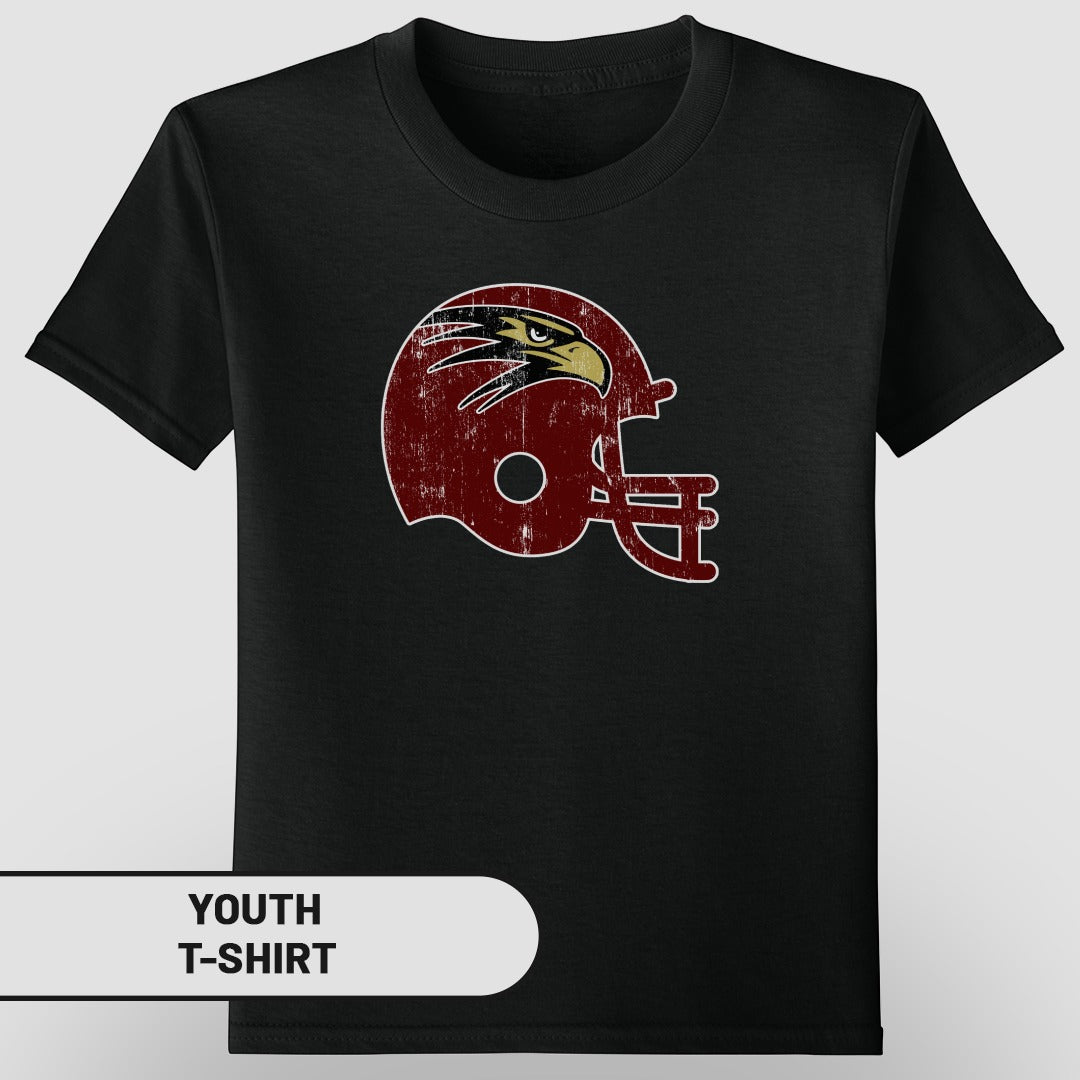 Distressed Football Helmet Graphic Youth T-Shirt Product