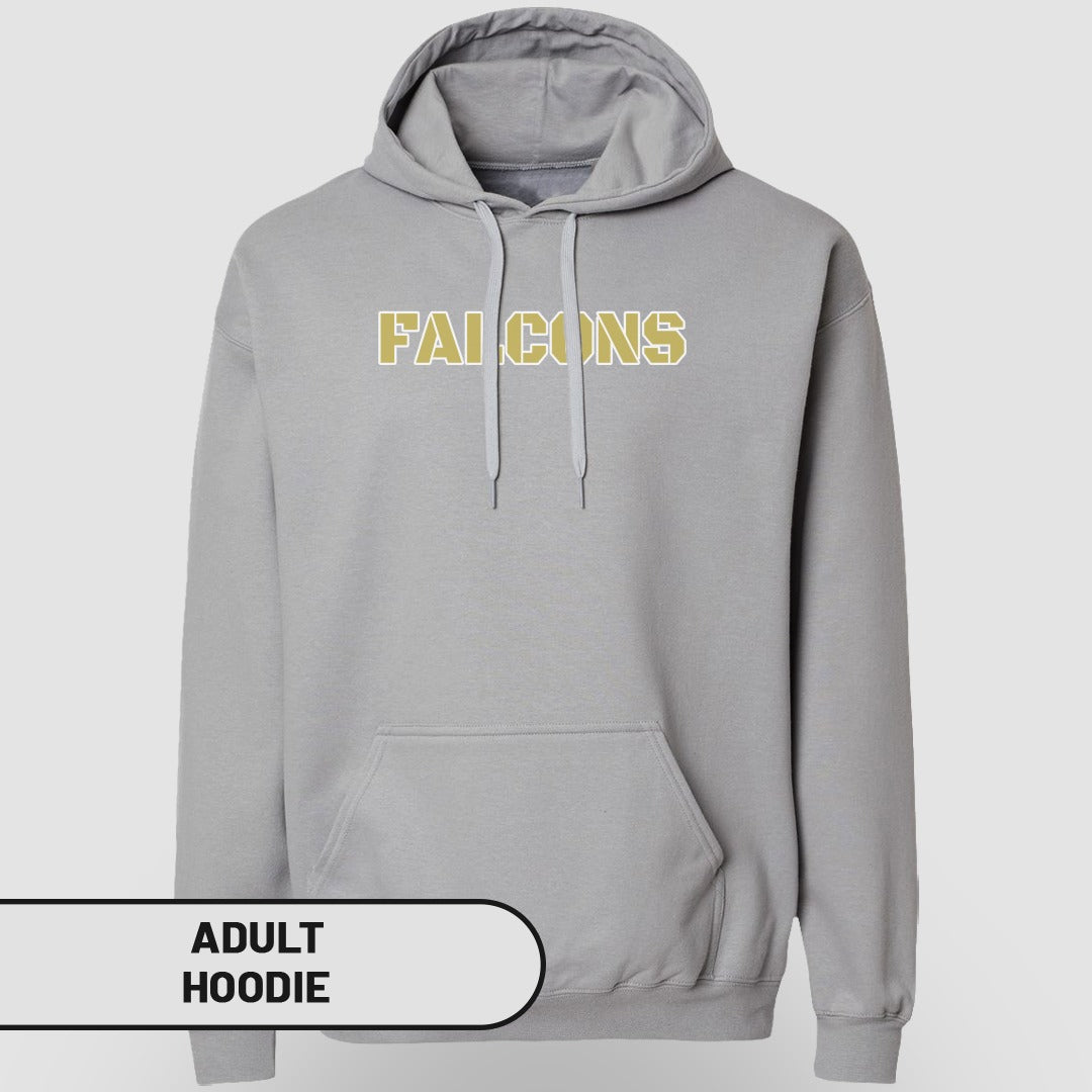 Comfortable Grey Adult Hoodie with Falcons Print Hoodie